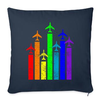 Pilote avion - Housse de coussin décorative 45 x 45 cm - bleu marine - Devant