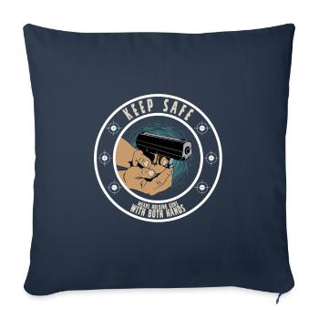 Pistol Handgun Shooting - Sofa pillowcase 17,3'' x 17,3'' (45 x 45 cm) - navy - Front