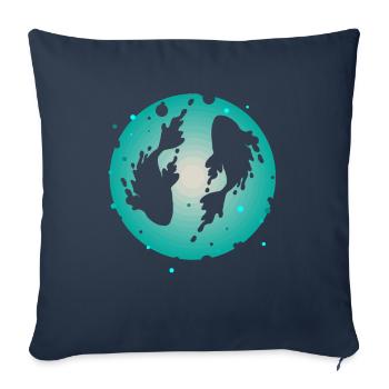 Koi-Karpfenfisch - Sofakissenbezug 45 x 45 cm - Navy - Vorne