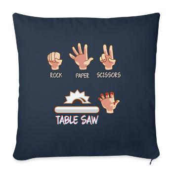Charpentier bois - Housse de coussin décorative 45 x 45 cm - bleu marine - Devant