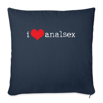 Sexe anal Humour adulte - Housse de coussin décorative 45 x 45 cm - bleu marine - Devant