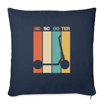 Scooter électrique Escooter - Housse de coussin décorative 45 x 45 cm - bleu marine - Devant