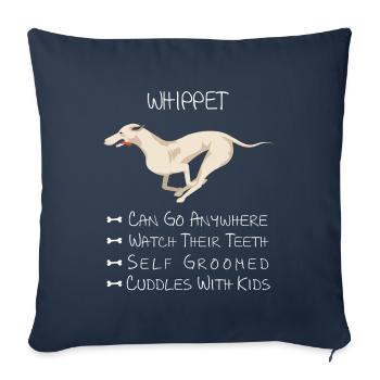 Whippet Dog - Sofa pillowcase 17,3'' x 17,3'' (45 x 45 cm) - navy - Front