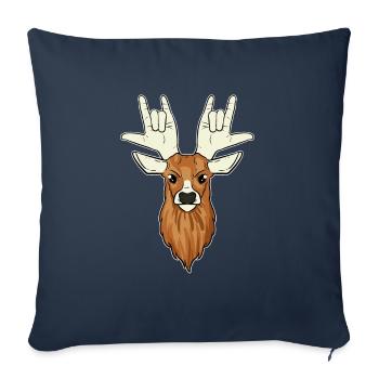 Deer ASL Deaf - Housse de coussin décorative 45 x 45 cm - bleu marine - Devant