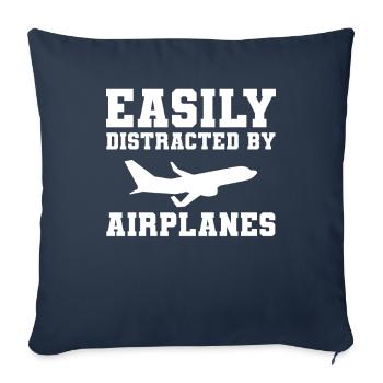 Airplane pilot aviation - Sofa pillowcase 17,3'' x 17,3'' (45 x 45 cm) - navy - Front