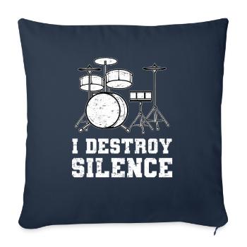 Batterie batterie batterie - Housse de coussin décorative 45 x 45 cm - bleu marine - Devant