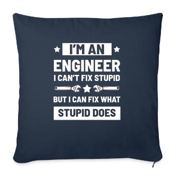 Engineer say sarcastically - Sofa pillowcase 17,3'' x 17,3'' (45 x 45 cm) - navy - Front