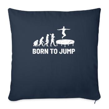 Trampolines nés pour sauter - Housse de coussin décorative 45 x 45 cm - bleu marine - Devant