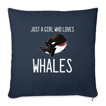 Orcas Schwertwale - Sofakissenbezug 45 x 45 cm - Navy - Vorne