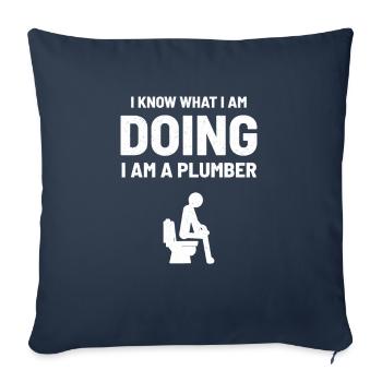 Plumbing plumbing humor - Sofa pillowcase 17,3'' x 17,3'' (45 x 45 cm) - navy - Front
