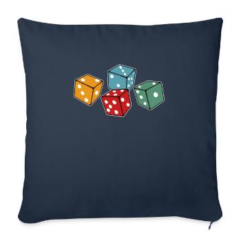 Jeu de plateau de dés - Housse de coussin décorative 45 x 45 cm - bleu marine - Devant