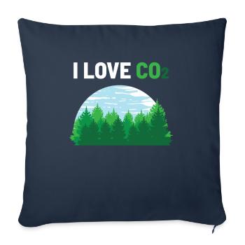 J'aime le dioxyde de carbone CO2 - Housse de coussin décorative 45 x 45 cm - bleu marine - Devant