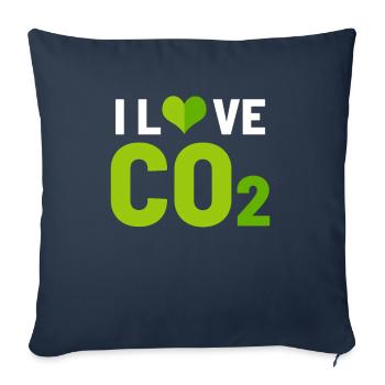 J'aime le CO2 - Housse de coussin décorative 45 x 45 cm - bleu marine - Devant