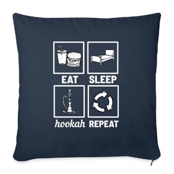 narguilé - Housse de coussin décorative 45 x 45 cm - bleu marine - Devant