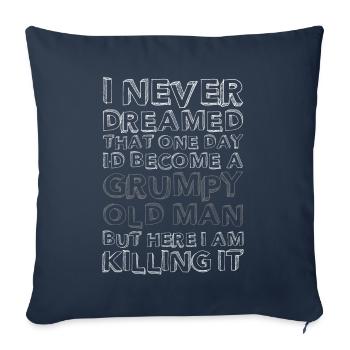 Grumpy old man - Sofa pillowcase 17,3'' x 17,3'' (45 x 45 cm) - navy - Front