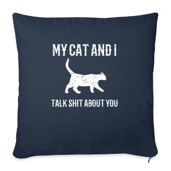 Katze Kätzchen Sarkasmus - Sofakissenbezug 45 x 45 cm - Navy - Vorne
