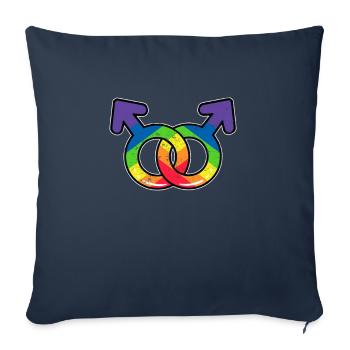 Drapeau LGBT Gay Pride - Housse de coussin décorative 45 x 45 cm - bleu marine - Devant