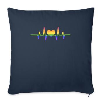 Drapeau LGBT Gay Lesbian Gay Lesbian - Housse de coussin décorative 45 x 45 cm - bleu marine - Devant
