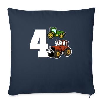 4. Geburtstags-Traktor - Sofakissenbezug 45 x 45 cm - Navy - Vorne