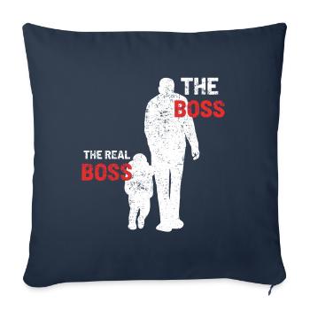Père et fils enfant patron fête des pères bébé - Housse de coussin décorative 45 x 45 cm - bleu marine - Devant