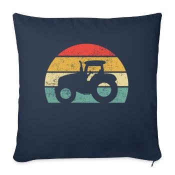 Farmer tractor harvesting tractor farmer farmer pasture - Sofa pillowcase 17,3'' x 17,3'' (45 x 45 cm) - navy - Front