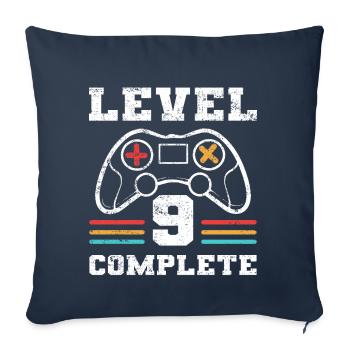 Birthday Level 9 Complete Gaming Controller - Sofa pillowcase 17,3'' x 17,3'' (45 x 45 cm) - navy - Front
