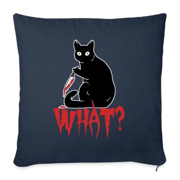 Schrödinger's Cat Horror Cat - Sofa pillowcase 17,3'' x 17,3'' (45 x 45 cm) - navy - Front