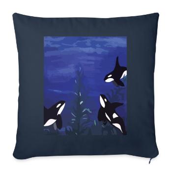 Orcas - Sofa pillowcase 17,3'' x 17,3'' (45 x 45 cm) - navy - Front