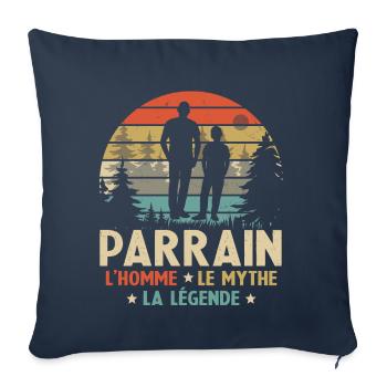 Parrain L'homme Le Mythe La Légende - Housse de coussin décorative 45 x 45 cm - bleu marine - Devant