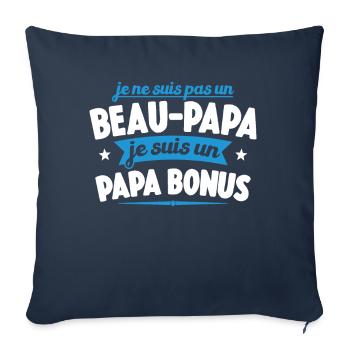 Je Ne Suis Pas Un Beau-papa Je Suis Un Papa Bonus - Housse de coussin décorative 45 x 45 cm - bleu marine - Devant