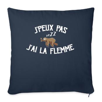Je Peux Pas J'ai La Flemme - Housse de coussin décorative 45 x 45 cm - bleu marine - Devant
