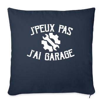 Je Peux Pas J'ai Garage - Housse de coussin décorative 45 x 45 cm - bleu marine - Devant