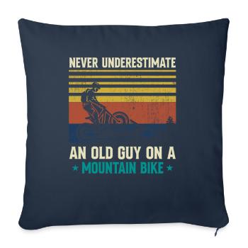 Old Guy On A Mountain Bike - Mountain Bike Lovers - Sofa pillowcase 17,3'' x 17,3'' (45 x 45 cm) - navy - Front