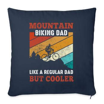 Papa Du VTT - Housse de coussin décorative 45 x 45 cm - bleu marine - Devant