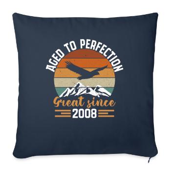 Aged To Perfection - Great Since 2008 - Sofa pillowcase 17,3'' x 17,3'' (45 x 45 cm) - navy - Front