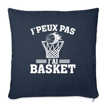 Je Peux Pas J'ai Basket - Housse de coussin décorative 45 x 45 cm - bleu marine - Devant