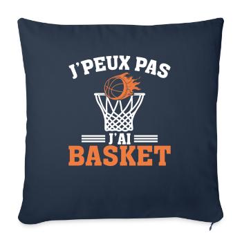 Je Peux Pas J'ai Basket - Housse de coussin décorative 45 x 45 cm - bleu marine - Devant