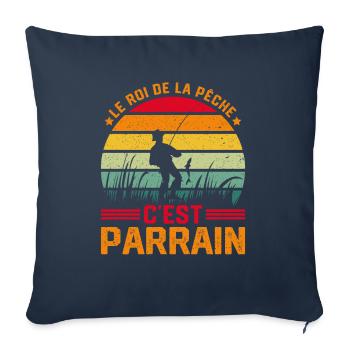 Le Roi De La Pêche C'est Parrain - Housse de coussin décorative 45 x 45 cm - bleu marine - Devant