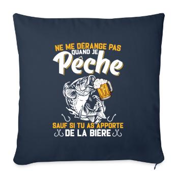 Ne Me Dérange Pas Quand Je Pêche Cadeau Pêcheur - Housse de coussin décorative 45 x 45 cm - bleu marine - Devant
