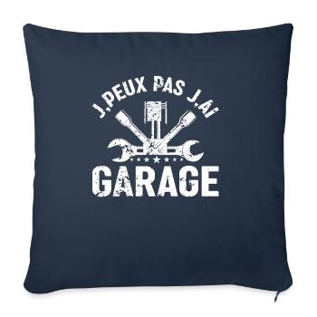 Je Peux Pas J'ai Garage - Housse de coussin décorative 45 x 45 cm - bleu marine - Devant