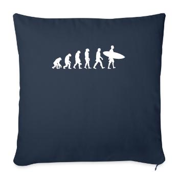 Evolution of surfing - Sofa pillowcase 17,3'' x 17,3'' (45 x 45 cm) - navy - Front