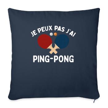 Je Peux Pas J'ai Ping Pong - Housse de coussin décorative 45 x 45 cm - bleu marine - Devant