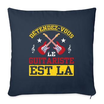 Détendez-vous Le Guitariste Est Là - Housse de coussin décorative 45 x 45 cm - bleu marine - Devant