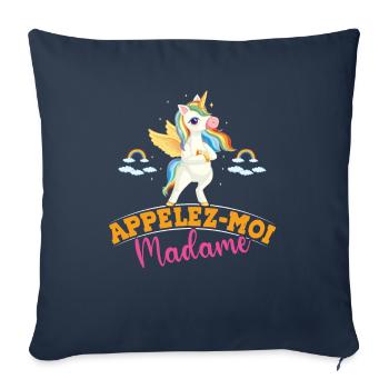 Appelez Moi Madame - Housse de coussin décorative 45 x 45 cm - bleu marine - Devant