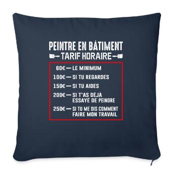 Peintre En Bâtiment Tarif Horaire - Housse de coussin décorative 45 x 45 cm - bleu marine - Devant
