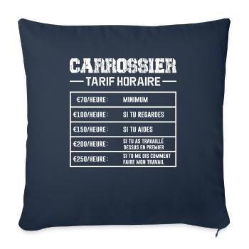 Le Tarif Horaire D'un Carrossier - Housse de coussin décorative 45 x 45 cm - bleu marine - Devant