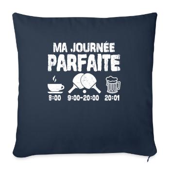 Ma Journée Parfaite Ping-pong - Housse de coussin décorative 45 x 45 cm - bleu marine - Devant