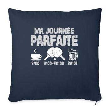 Ma Journée Parfaite Ping-pong - Housse de coussin décorative 45 x 45 cm - bleu marine - Devant