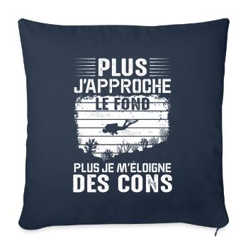 Sport Plongée Idée Cadeau Mer Poisson Anniversaire - Housse de coussin décorative 45 x 45 cm - bleu marine - Devant