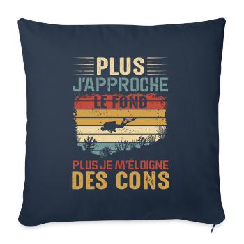 Sport Plongée Idée Cadeau Mer Poisson Anniversaire - Housse de coussin décorative 45 x 45 cm - bleu marine - Devant
